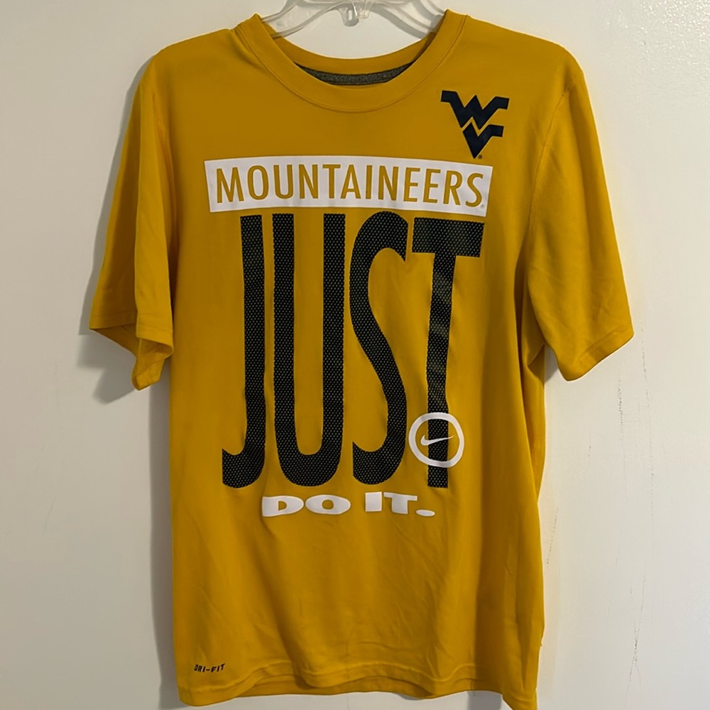 Nike West Virginia Mountaineers Yellow Just Do It Dri-Fit T-shirt Size S